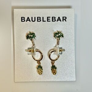 BaubleBar Tropical Palm Tree & Pineapple Earrings
